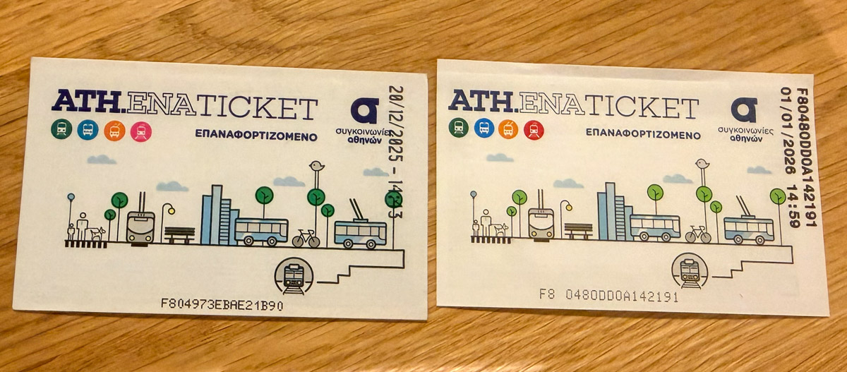 Papierowe bilety wielokrotnego użytku w Atenach