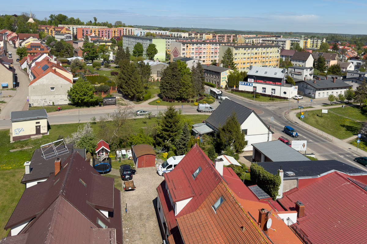 Widok z wieży widokowej na Zamku w Darłowie
