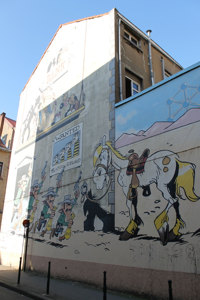 [Lucky Luke - street art w Brukseli]