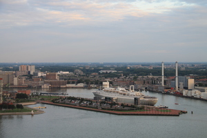 Widok z wieży widokowej Euromast w Rotterdamie