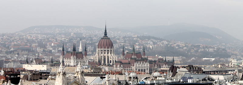 Widok z tarasu widokowego Bazyliki w Budapeszcie