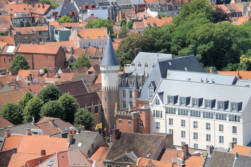 Widok z dzwonnicy w Brugii - Belfort van Brugge