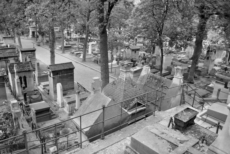[widok na Cmentarz Montmartre w Paryżu]