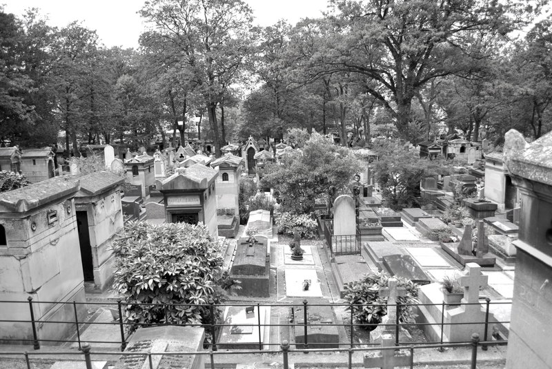 widok na Cmentarzu Montmartre w Paryżu