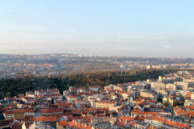Widoki na Pragę z wieży telewizyjnej Zizkov