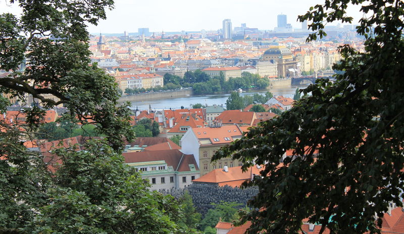 widoki na zabytkową Pragę z Lobkowicz Palace Cafe