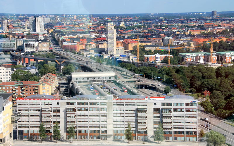 widok na Sztokholm ze SkyView