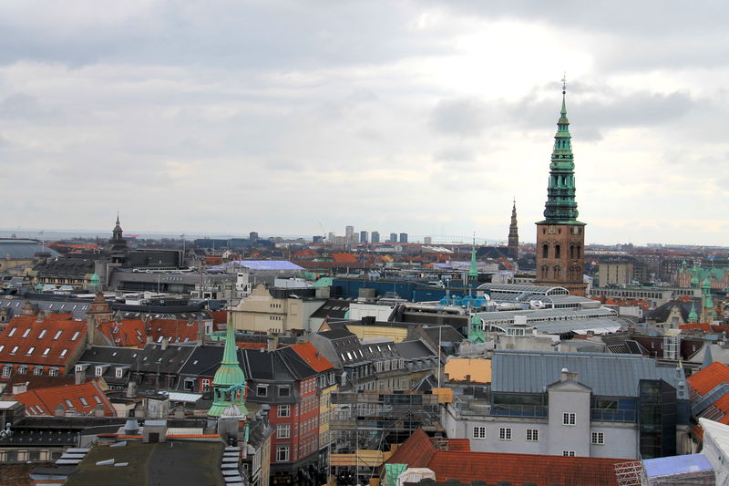 widok z Okrągłej Wieży - Rundetarn w Kopenhadze