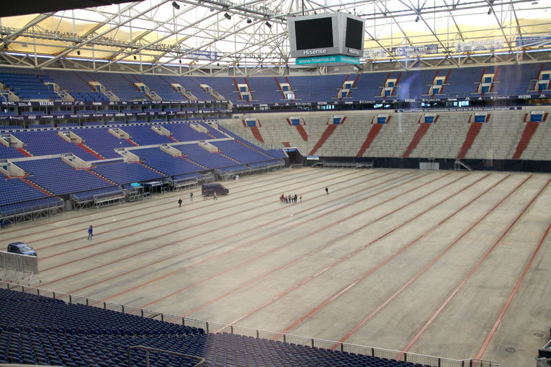 Trybuny Veltins Arena - widoczny obszar z miejscami stojącymi
