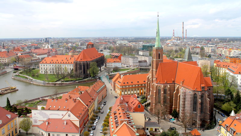 Widok z wieży Archikatedry Jana Chrzciciela we Wrocławiu