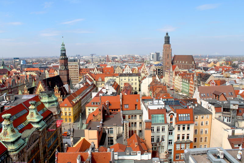 Widok z Mostku Pokutnic we Wrocławiu