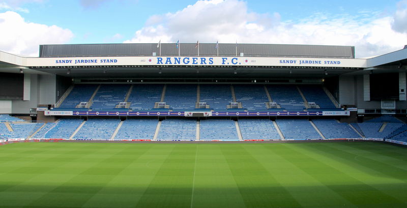 Trybuny na stadionie Glasgow Rangers