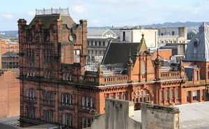 !Glasgow - widok z tarasu widokowego w budynku The Lighthouse