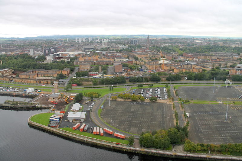 Widok z wieży Glasgow Tower w Centrum Nauki