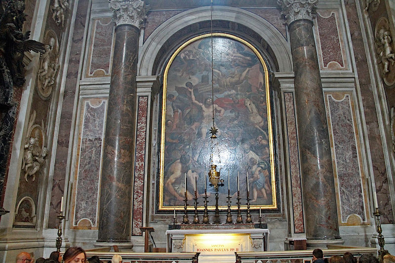 Watykan - Bazylika św Piotra - Kaplica św. Sebastiana i grób papieża-Polaka Jana Pawła II