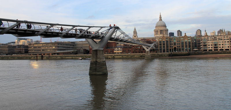!Widok na Londyn i most Millennium Bridge oraz Katedrę św. Pawła