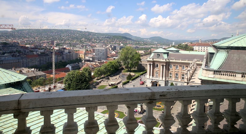 Widok z kopuły Węgierskiej Galerii Narodowej w Budapeszcie