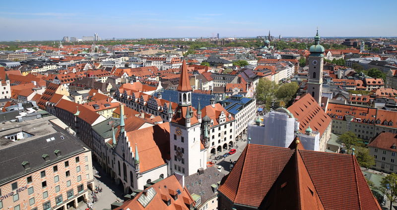 Widok z wieży Kościoła św. Piotra w Monachium
