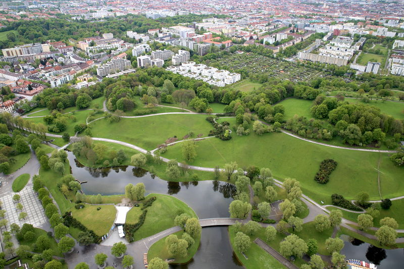 Park Olimpijski w Monachium - widok z Wieży Olimpijskiej
