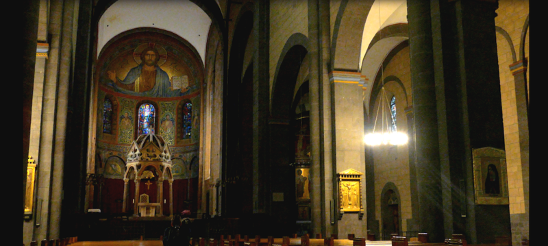Niemcy - opactwo Maria Laach, wnętrze kościoła