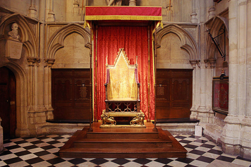 !Tron koronacyjny - Opactwo Westminster w Londynie (źródło: http://www.westminster-abbey.org/)