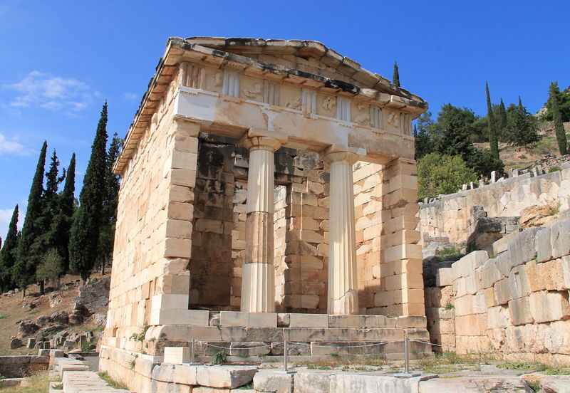 Skarbiec Ateńczyków - Stanowisko Archeologiczne, Delfy, Grecja