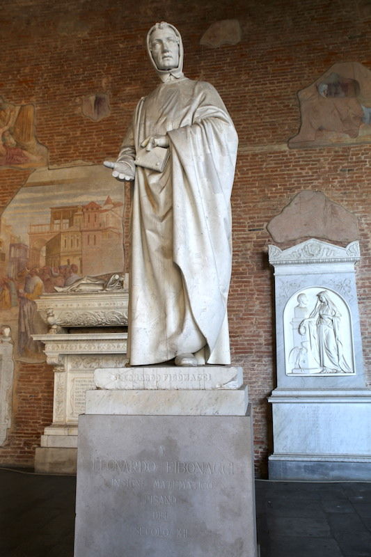 Cmentarz Camposanto Monumentale - pomnik z grobem słynnego matematyka Leonardo Fibonacci’ego