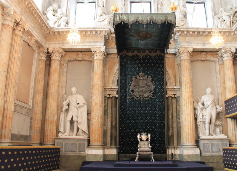 Pałac Królewski w Sztokholmie, sala z tronem - Rikssalen