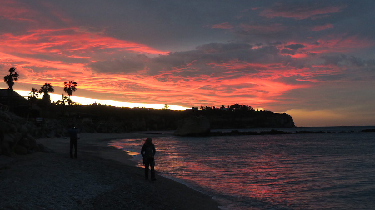 Tropea - zachód słońca na plaży