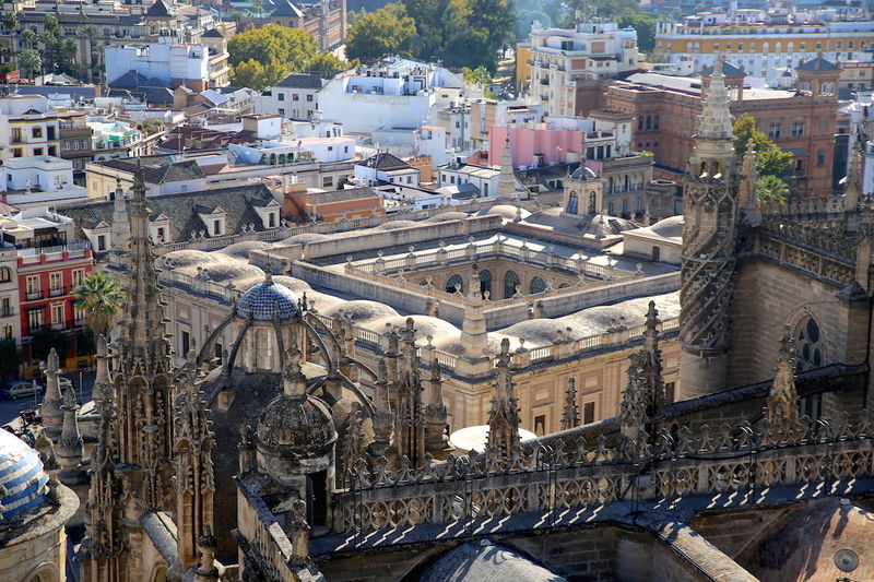 Widok z wieży La Giralda (dzwonnicy sewilskiej katedry)