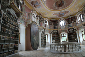 Barokowa biblioteka - Klasztor św. Manga w Füssen