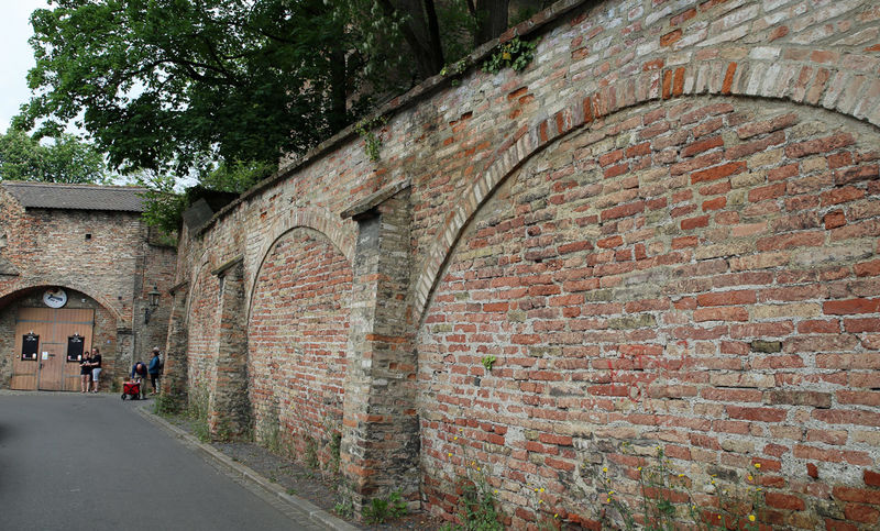 !Augsburg - pozostałości po dawnym bastionie - fragment fortyfikacji (okolice Restaurant zur Kahnfahrt)