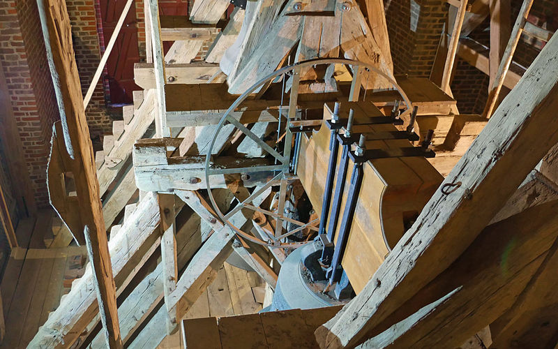 Mechanizm poruszający dzwonami - Kościół Mariacki w Stralsundzie