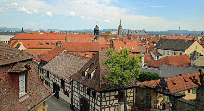 !Bamberg - widok z Ogrodu różanego na tyłach Rezydencji
