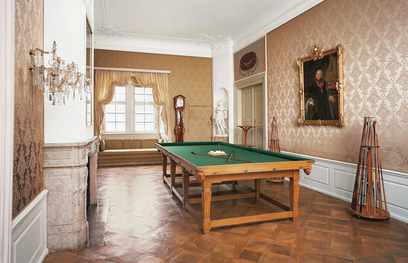 !Pałac Veitshöchheim - Pokój bilardowy (Zdjęcie dzięki uprzejmości © Bayerische Schlösserverwaltung)