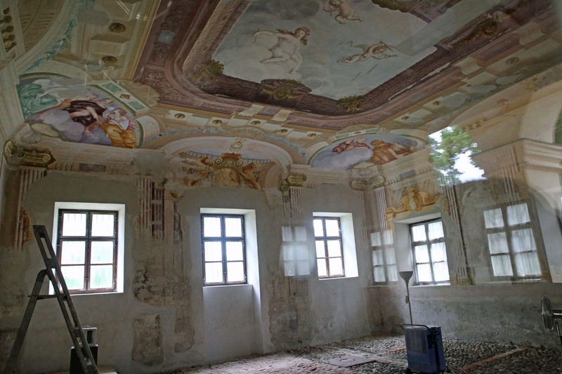 Wnętrze jednego z pawilonów - teren kompleksu pałacowego Schleissheim (okolice Monachium)