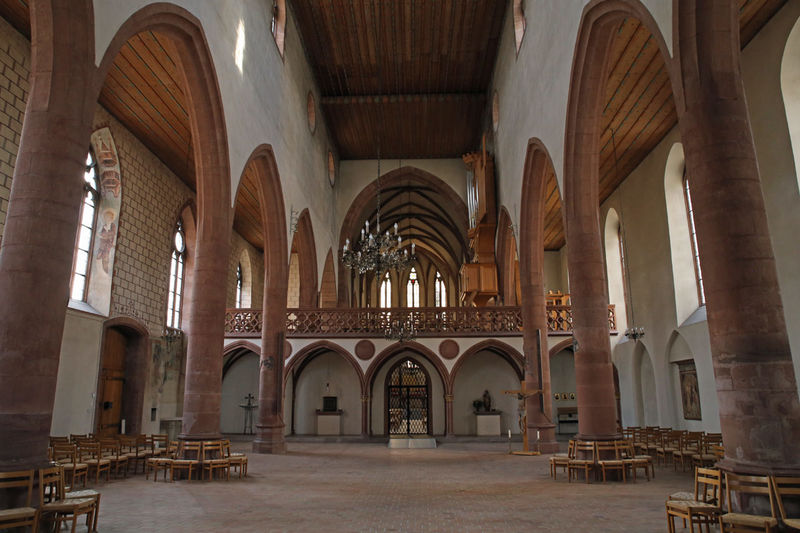 Wnętrze kościoła Predigerkirche w Bazylei
