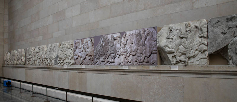 !Fragment ateńskiego Partenonu - British Museum (Muzeum Brytyjskie) w Londynie