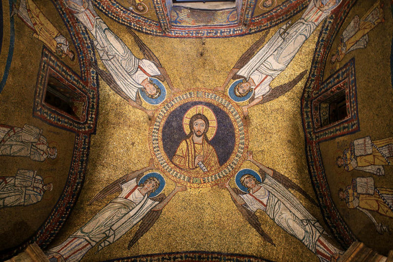 Mozaika sufitowa w kaplicy św. Zenona - Bazylika św. Preksedy w Rzymie