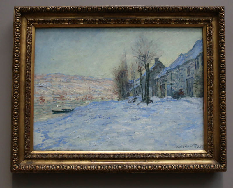 'Lavacourt pod śniegiem' Claude Monet - Galeria Narodowa w Londynie