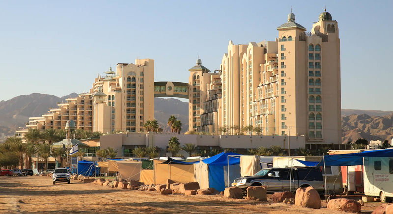Widok na strefę hotelową - Ejlat