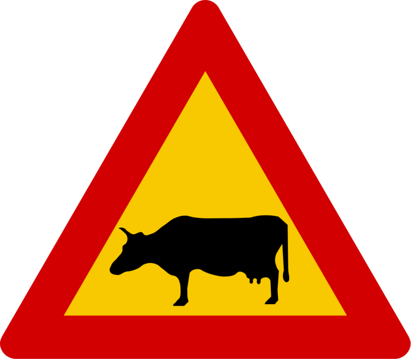 Znak ostrzegający przed innymi zwierzętami / ISLANDIA - ZNAKI DROGOWE (źródło: https://en.wikipedia.org/)