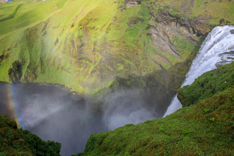 Wodospad Skogafoss (Islandia) - widok z góry