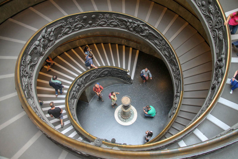 Spiralne schody
- Muzea Watykańskie