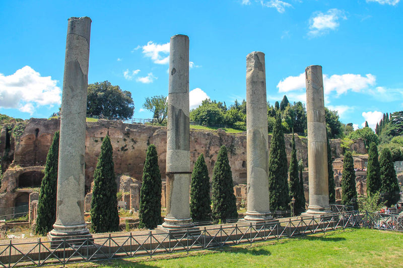 Kolumny przed Świątynią Wenus i Romy - Forum Romanum w Rzymie