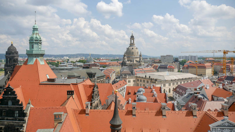 Widok z wieży Zamku rezydencyjnego w Dreźnie