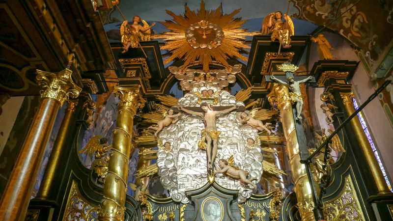Kalwaria Zebrzydowska - ołtarz główny, część od strony chóru zakonnego