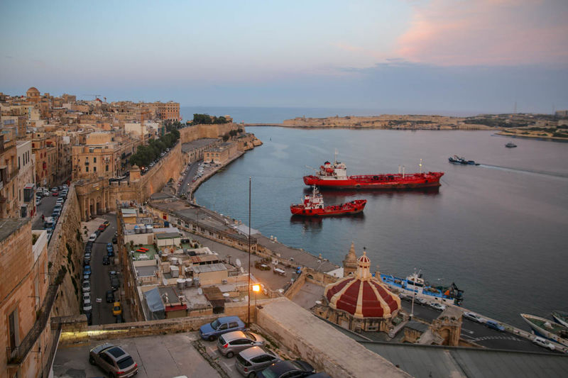 Valletta - widok z górnych ogrodów Barrakka