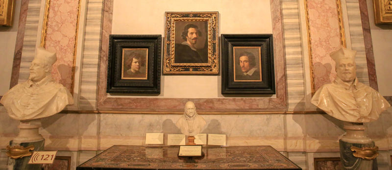 Widok na kilka prac Berniniego - Galeria Borghese w Rzymie