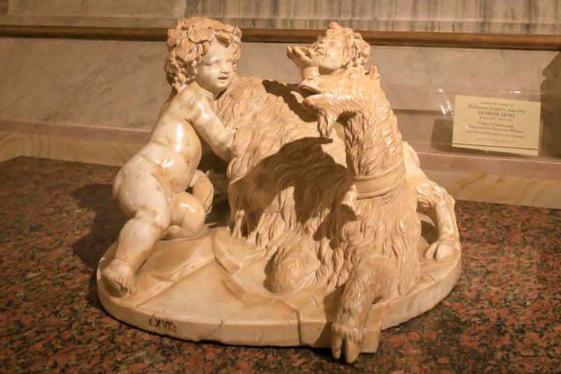 !"Koza Amaltea z Zeusem i satyrem" Bernini (rzeźba z marmuru) - Galeria Borghese w Rzymie